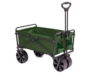 Runkai Machinery Heavy Duty Steel Collapsible Folding Outdoor Portable Utility Cart Wagon with All Terrain Plastic Wheels and 150 Pound Capacity,for Groceries, Laundry, Sports, Baseball, Softball, Fishing and Camping